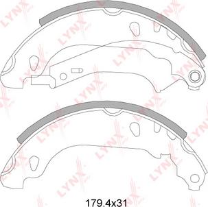 LYNXauto BS-6101 - Комплект тормозных колодок, барабанные unicars.by