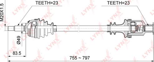 LYNXauto CD-6706 - Приводной вал unicars.by