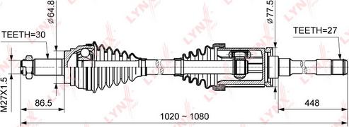 LYNXauto CD-1424 - Приводной вал unicars.by