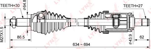 LYNXauto CD-1423 - Приводной вал unicars.by