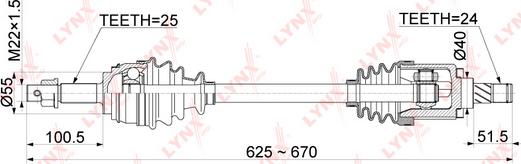 LYNXauto CD-1091 - Приводной вал unicars.by