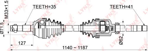 LYNXauto CD-1046 - Приводной вал unicars.by