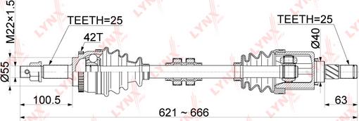 LYNXauto CD-1089A - Приводной вал unicars.by
