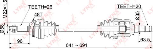 LYNXauto CD-1154A - Приводной вал unicars.by