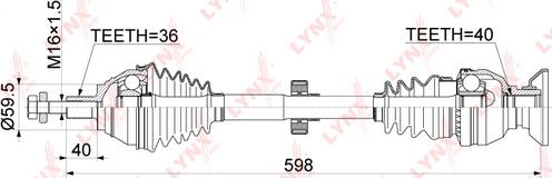 LYNXauto CD-1165 - Приводной вал unicars.by