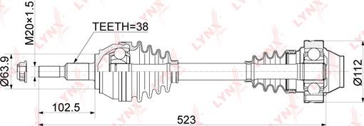 LYNXauto CD-1167 - Приводной вал unicars.by