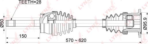 LYNXauto CD-1101 - Приводной вал unicars.by