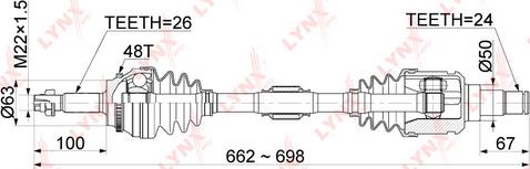 LYNXauto CD-7510A - Приводной вал unicars.by