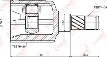 LYNXauto CI-1806 - Шарнирный комплект, ШРУС, приводной вал unicars.by