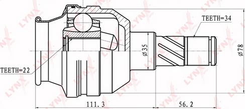 LYNXauto CI-1810 - Шарнирный комплект, ШРУС, приводной вал unicars.by