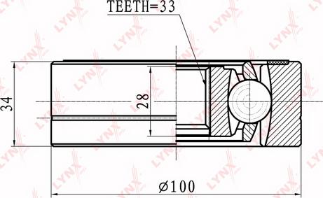 LYNXauto CI-8008 - Шарнирный комплект, ШРУС, приводной вал unicars.by