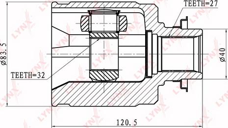 LYNXauto CI-3402 - Шарнирный комплект, ШРУС, приводной вал unicars.by