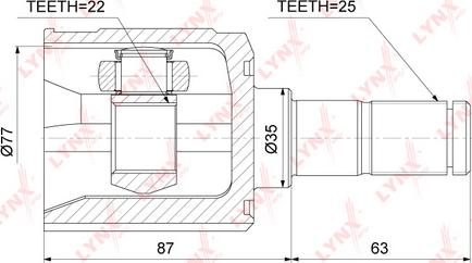 LYNXauto CI-3751 - Шарнирный комплект, ШРУС, приводной вал unicars.by