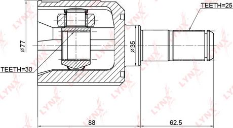 LYNXauto CI-3709 - Шарнирный комплект, ШРУС, приводной вал unicars.by