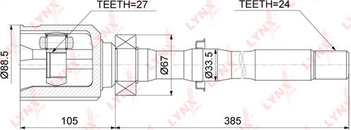 LYNXauto CI-3728 - Шарнирный комплект, ШРУС, приводной вал unicars.by