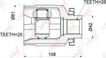 LYNXauto CI-3770 - Шарнирный комплект, ШРУС, приводной вал unicars.by