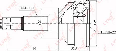 LYNXauto CO-4404 - Шарнирный комплект, ШРУС, приводной вал unicars.by