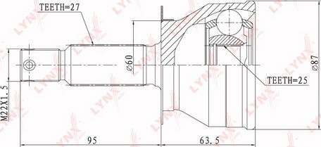 LYNXauto CO-4407 - Шарнирный комплект, ШРУС, приводной вал unicars.by