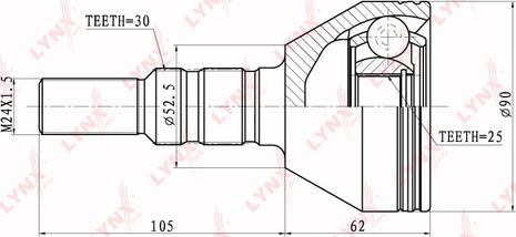 LYNXauto CO-5909 - Шарнирный комплект, ШРУС, приводной вал unicars.by