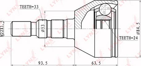 LYNXauto CO-5900 - Шарнирный комплект, ШРУС, приводной вал unicars.by