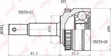 LYNXauto CO-5918 - Шарнирный комплект, ШРУС, приводной вал unicars.by