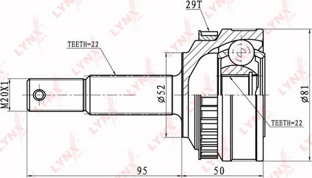 LYNXauto CO-5926A - Шарнирный комплект, ШРУС, приводной вал unicars.by