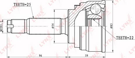 LYNXauto CO-5504 - Шарнирный комплект, ШРУС, приводной вал unicars.by