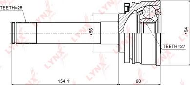 LYNXauto CO-5506 - Шарнирный комплект, ШРУС, приводной вал unicars.by