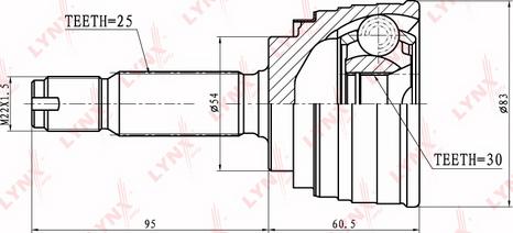 LYNXauto CO-5501 - Шарнирный комплект, ШРУС, приводной вал unicars.by