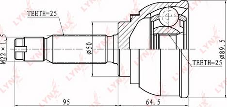 LYNXauto CO-5508 - Шарнирный комплект, ШРУС, приводной вал unicars.by