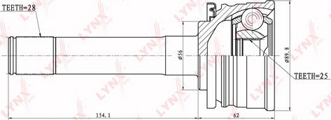 LYNXauto CO-5503 - Шарнирный комплект, ШРУС, приводной вал unicars.by