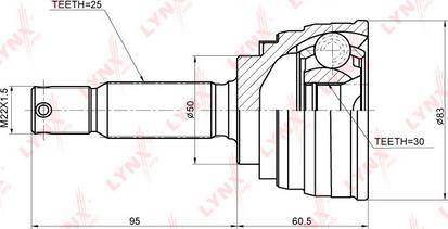 LYNXauto CO-5519 - Шарнирный комплект, ШРУС, приводной вал unicars.by