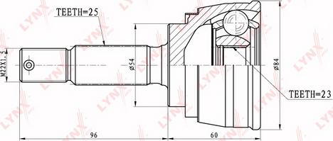 LYNXauto CO-5510 - Шарнирный комплект, ШРУС, приводной вал unicars.by