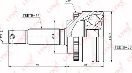 LYNXauto CO-5513A - Шарнирный комплект, ШРУС, приводной вал unicars.by