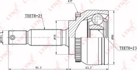 LYNXauto CO-5521A - Шарнирный комплект, ШРУС, приводной вал unicars.by