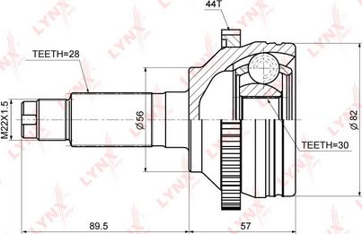 LYNXauto CO-5153A - Шарнирный комплект, ШРУС, приводной вал unicars.by