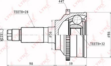 LYNXauto CO-5103A - Шарнирный комплект, ШРУС, приводной вал unicars.by