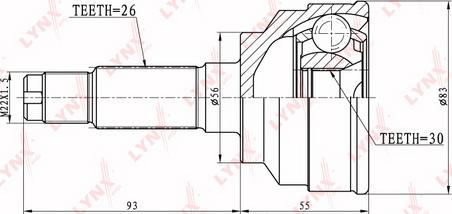 LYNXauto CO-5114 - Шарнирный комплект, ШРУС, приводной вал unicars.by