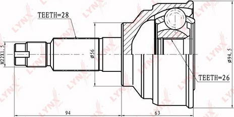 LYNXauto CO-5118 - Шарнирный комплект, ШРУС, приводной вал unicars.by