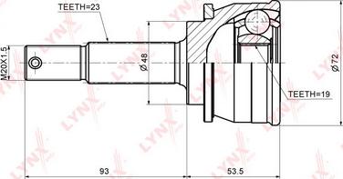 LYNXauto CO-5759 - Шарнирный комплект, ШРУС, приводной вал unicars.by