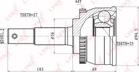 LYNXauto CO-5769A - Шарнирный комплект, ШРУС, приводной вал unicars.by