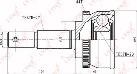 LYNXauto CO-5763A - Шарнирный комплект, ШРУС, приводной вал unicars.by