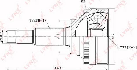 LYNXauto CO-5706A - Шарнирный комплект, ШРУС, приводной вал unicars.by