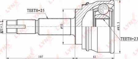 LYNXauto CO-5703 - Шарнирный комплект, ШРУС, приводной вал unicars.by