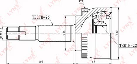 LYNXauto CO-5702A - Шарнирный комплект, ШРУС, приводной вал unicars.by