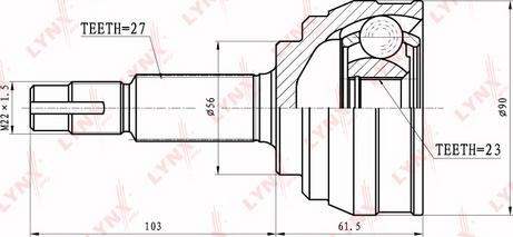 LYNXauto CO-5707 - Шарнирный комплект, ШРУС, приводной вал unicars.by