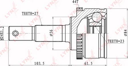 LYNXauto CO-5719A - Шарнирный комплект, ШРУС, приводной вал unicars.by