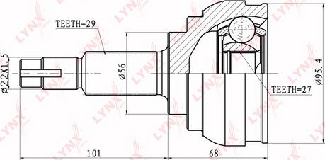 LYNXauto CO-5714 - Шарнирный комплект, ШРУС, приводной вал unicars.by