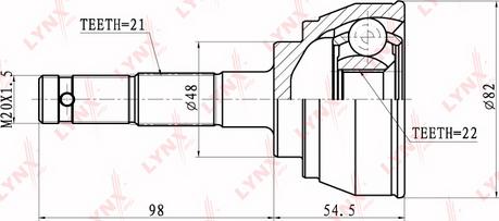 LYNXauto CO-5730 - Шарнирный комплект, ШРУС, приводной вал unicars.by