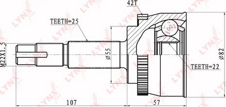 LYNXauto CO-5724A - Шарнирный комплект, ШРУС, приводной вал unicars.by